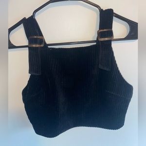 Corduroy crop top with adjustable straps